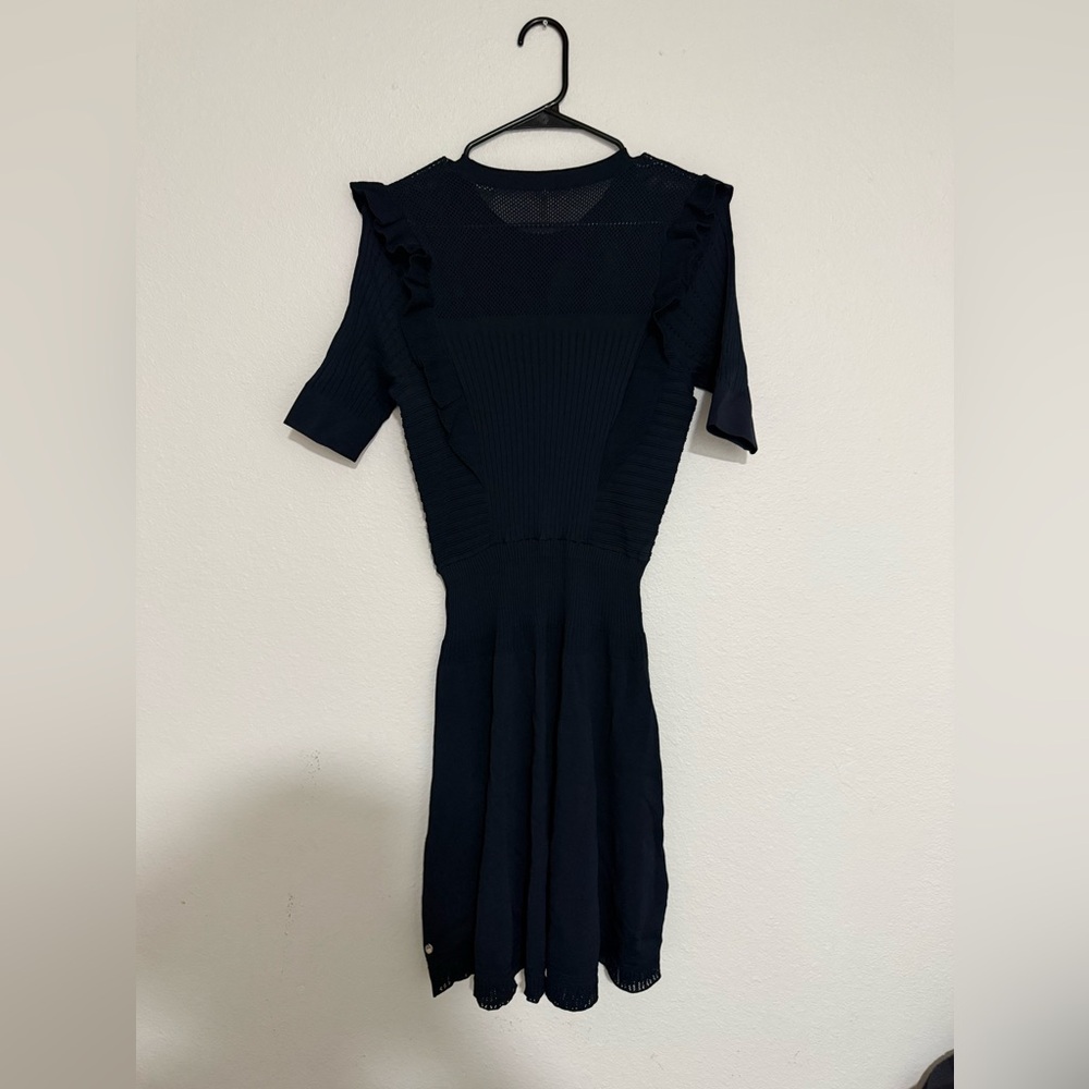 Scotch & Soda Navy Knit Circle Skirt with Flared Hem - Picture 2 of 6
